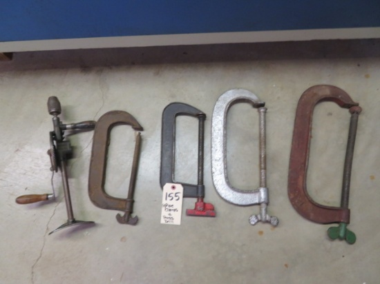 (4) Pipe Clamps, Breast drill