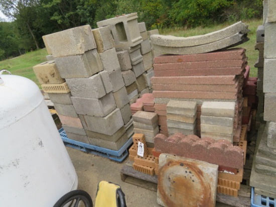 (2) Pallets of Concrete Block, Brick, Landscape block