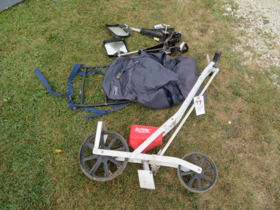 Earth Way seeder, backpack, tow mirrors