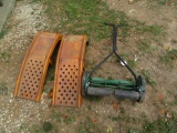 metal ramps, reel mower