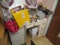 Desk & contents - printer, paper shredder
