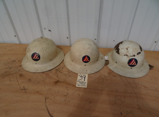 (3) Civil Defense Air Raid Helmets
