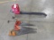 Electric blower, hand saws, bar clamps