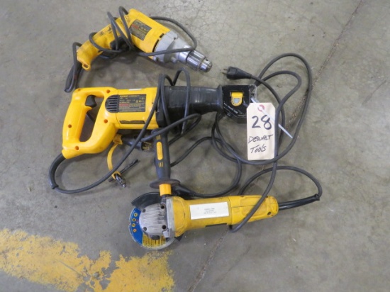 DeWalt Drill, Sawzall, Angle Grinder
