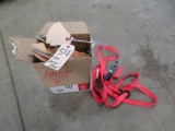 Manilla tags, ratchet strap