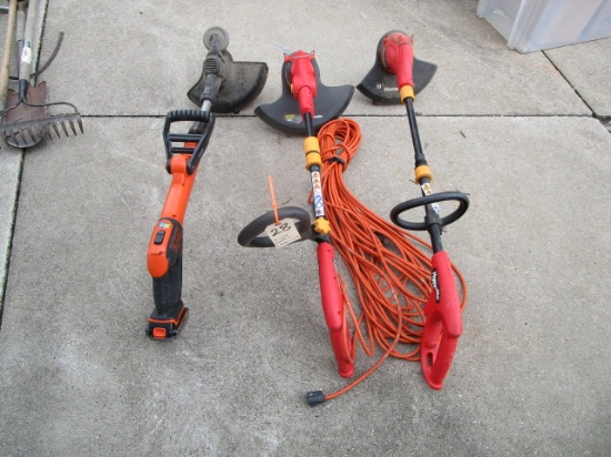 (3) Weed trimmers, extension cord