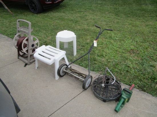 Reel mower, hose reel, outdoor items
