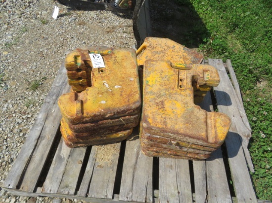 Pallet of (13) suitcase tractor weights - JD