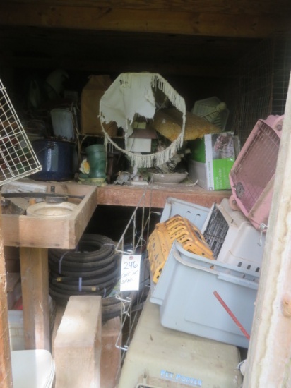 Contents of shed room - garden items, etc.