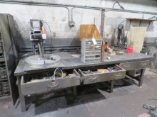 Work bench with Flex Arm, rotary cutter, etc.