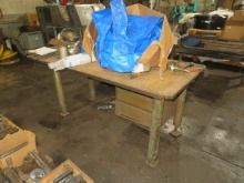 Steel table with contents