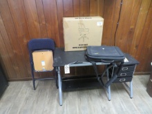 Computer desk, new office chair, etc.