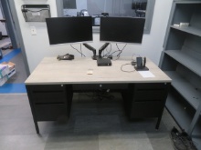 Computer desk and monitors