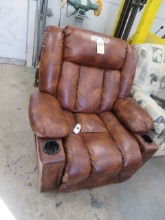 Leather power recliner chair