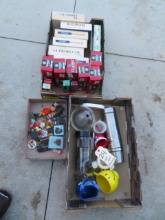 Thermos bottle, cigar boxes, etc.