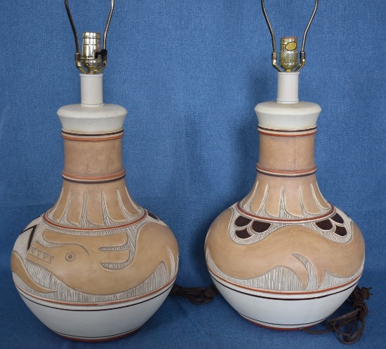 NATIVE AMERICAN POTTERY LAMPS!