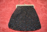EARLY VINTAGE CARNIVAL BEADED PURSE!