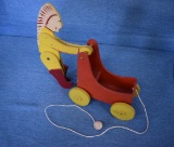 EARLY WOOD CHIEF PULL TOY!