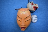 ANTIQUE ASIAN MASKS AND RATTLE!