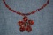 RED FLOWER BEADED NECKLACE!