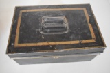 EARLY METAL SEWING BOX!