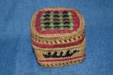 NATIVE AMERICAN WOVEN BASKET WITH LID!