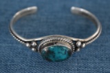 NATIVE AMERICAN STERLING AND TURQUOISE BRACELET!