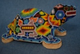 HUGE HUICHOL BEADED TURTLE!