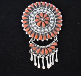 SPECTACULAR CORAL BROACH!