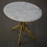 VINTAGE MARBLE LAMP TABLE!