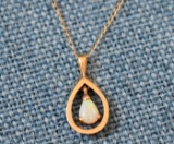 14K NECKLACE WITH FIRE OPAL PENDANT!