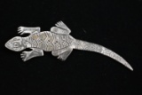 NATIVE AMERICAN SIGNED STERLING LIZZARD!