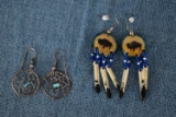 STERLING AND TURQUOISE DREAM CATCHER EARRINGS!