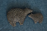 NATIVE AMERICAN SILVER MAMMA AND CUB PINS!