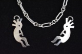 NATIVE AMERICAN SILVER CHARMS WITH CHAIN!