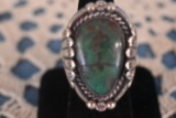 SILVER AND TURQUOISE RING 18.8 GRAMS!