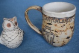 NAVAJO INDIAN INCISED COFFEE MUG & ACOMA POTTERY!