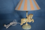 VINTAGE CAST IRON CAROUSEL HORSE LAMP 13 INCH!