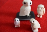 CARVED BONE/IVORY OWLS!