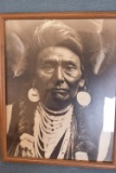 FRAMED NATIVE AMERICAN PICTURE 12 X 15 !