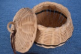 CHEROKEE INDIAN BASKET W/LID 3 IN.!