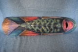 HAND CARVED AND PAINTED WOOD FISH!