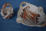 ACOMA POTTERY 2 PIECES AND INDIAN S & P SHAKERS!