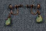 VINTAGE STERLING SCREW BACK TURQUOISE EARRINGS!