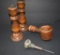 EARLY WOOD CANDLESTICKS, NUTCRACKER, STANLEY AWL!