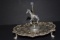 INTRICATE SILVER TRAY WITH CAROUSEL HORSE!