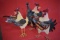 MUSICAL TRIO OF TIN ROOSTERS 12 - 14 INCH!