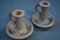 STAMPED PAIR OF SALT GLAZED CANDLEHOLDERS!