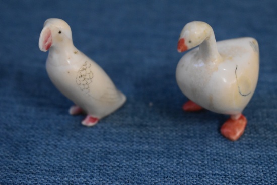 AUTHENTIC BONE/IVORY GOOSE AND PARROT 2 IN.!