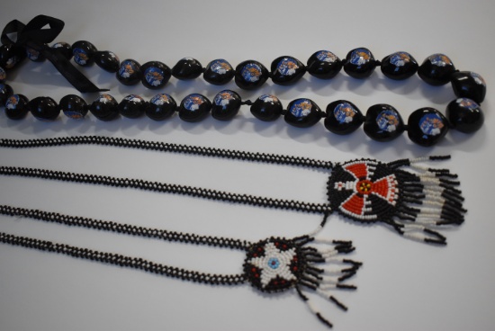 BEADED NECKLACES NATIVE AMERICAN 3 PC.